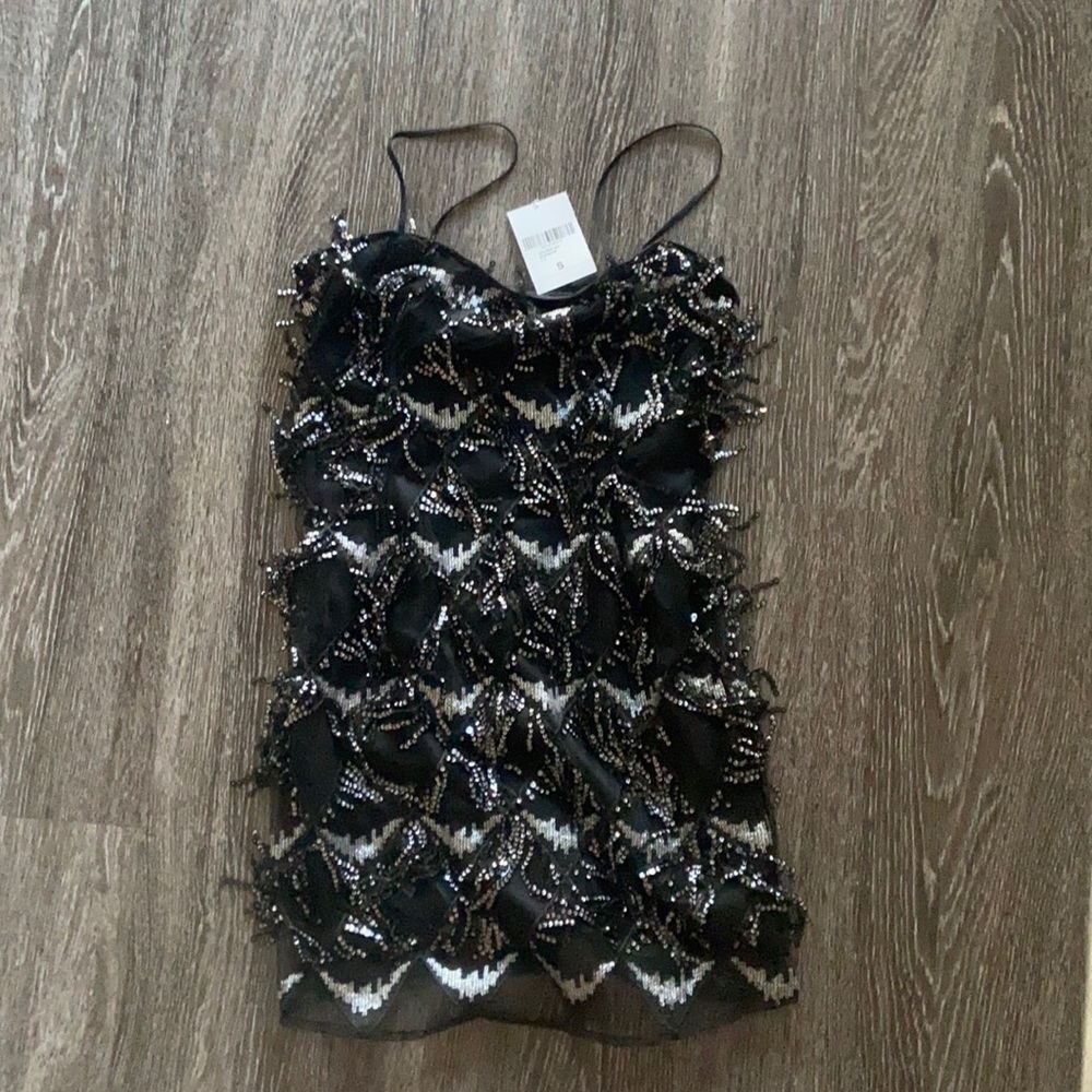 Black Mini Sequin Dress